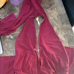 Elegant Burgundy Halter Dress